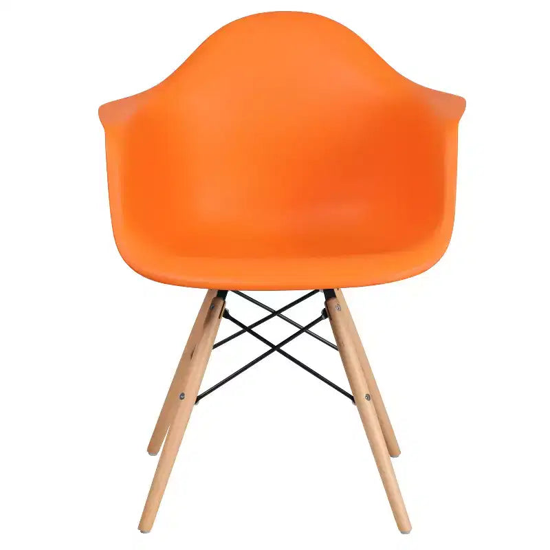 Flash Furniture Chaise en plastique Alonza avec accoudoirs et pieds en bois