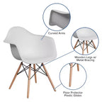 Flash Furniture Chaise en plastique Alonza avec accoudoirs et pieds en bois