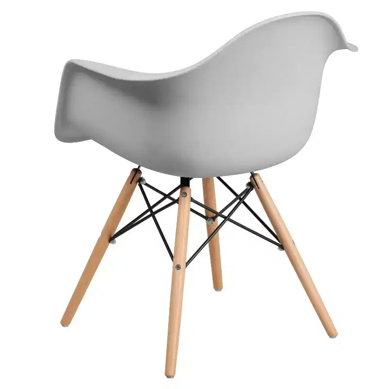 Flash Furniture Chaise en plastique Alonza avec accoudoirs et pieds en bois