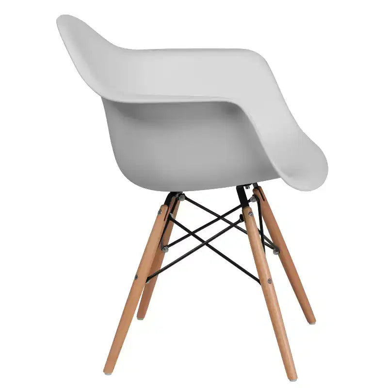 Flash Furniture Chaise en plastique Alonza avec accoudoirs et pieds en bois