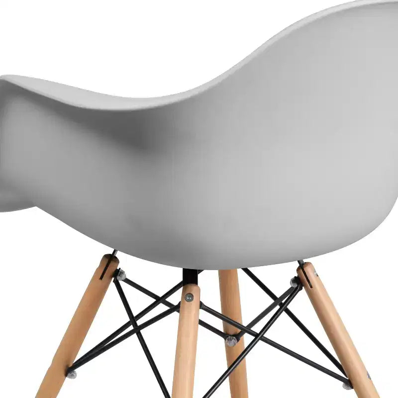 Flash Furniture Chaise en plastique Alonza avec accoudoirs et pieds en bois