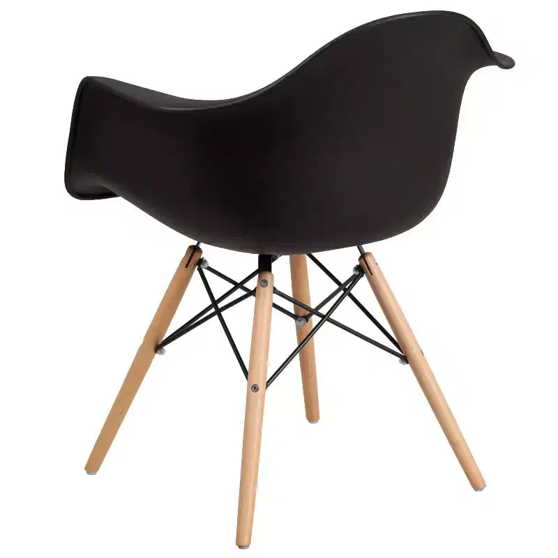 Flash Furniture Chaise en plastique Alonza avec accoudoirs et pieds en bois