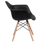 Flash Furniture Chaise en plastique Alonza avec accoudoirs et pieds en bois
