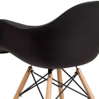 Flash Furniture Chaise en plastique Alonza avec accoudoirs et pieds en bois