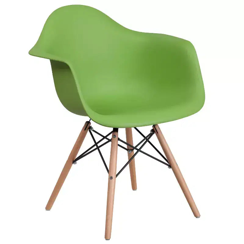 Flash Furniture Chaise en plastique Alonza avec accoudoirs et pieds en bois