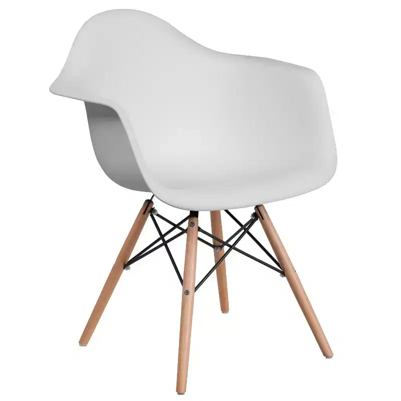 Flash Furniture Chaise en plastique Alonza avec accoudoirs et pieds en bois