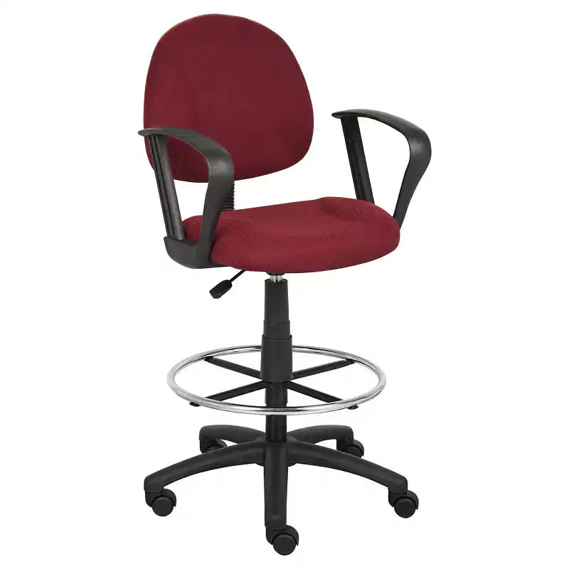 Tabouret de dessinateur avec repose-pieds et accoudoirs boucles - Boss Office Products