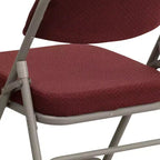 Chaise pliante en métal Emma and Oliver, lot de 2, rembourrée en tissu, pour la maison, le bureau, les fêtes et les événements