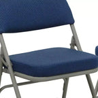 Chaise pliante en métal Emma and Oliver, lot de 2, rembourrée en tissu, pour la maison, le bureau, les fêtes et les événements