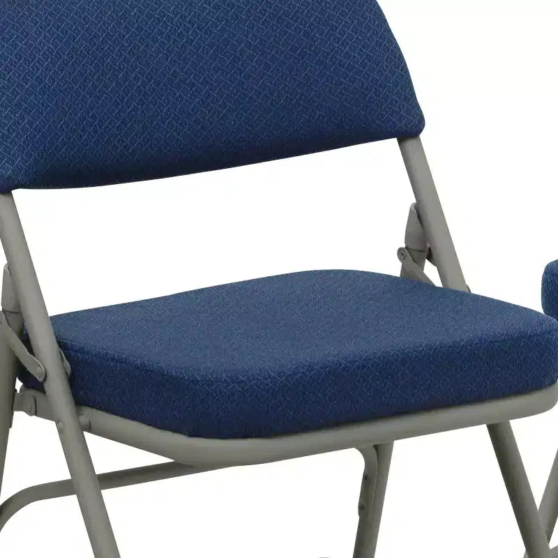 Chaise pliante en métal Emma and Oliver, lot de 2, rembourrée en tissu, pour la maison, le bureau, les fêtes et les événements