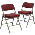 Chaise pliante en métal Emma and Oliver, lot de 2, rembourrée en tissu, pour la maison, le bureau, les fêtes et les événements