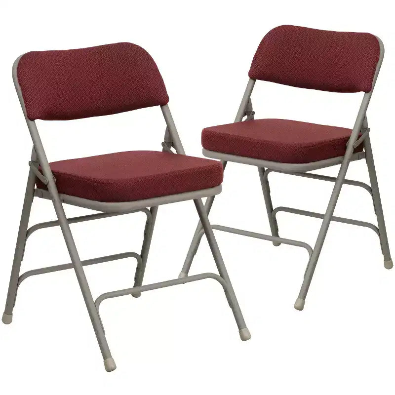 Chaise pliante en métal Emma and Oliver, lot de 2, rembourrée en tissu, pour la maison, le bureau, les fêtes et les événements
