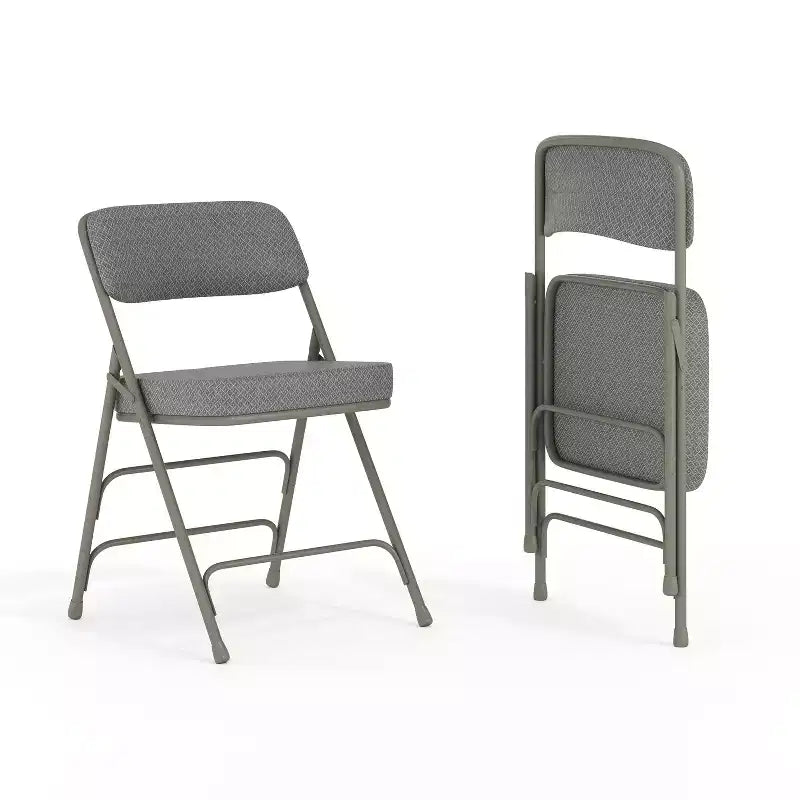 Chaise pliante en métal Emma and Oliver, lot de 2, rembourrée en tissu, pour la maison, le bureau, les fêtes et les événements