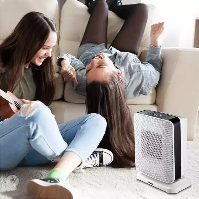 Chauffage oscillant portable en céramique avec thermostat et voyant LED Optimus