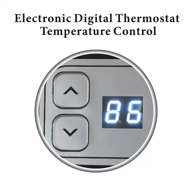 Chauffage oscillant portable en céramique avec thermostat et voyant LED Optimus