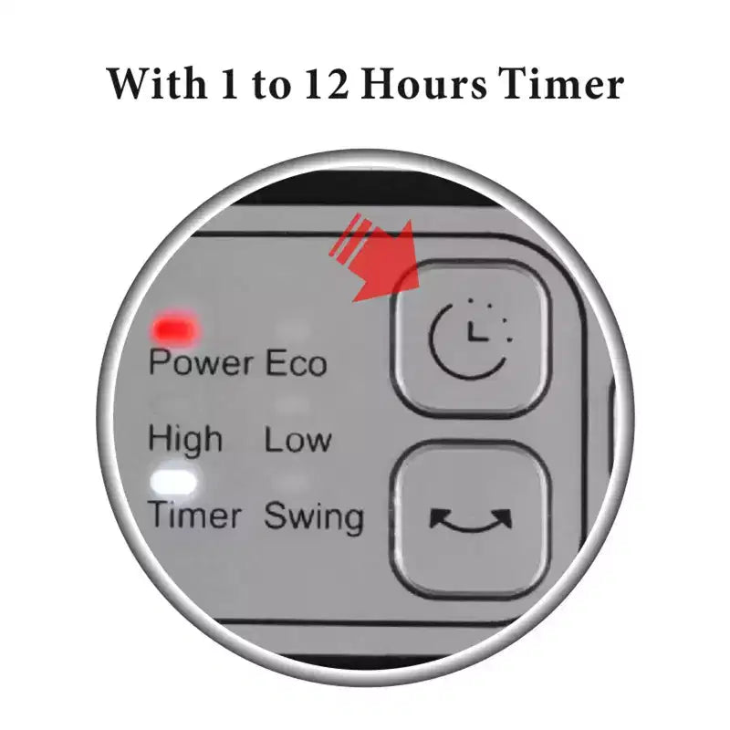 Chauffage oscillant portable en céramique avec thermostat et voyant LED Optimus