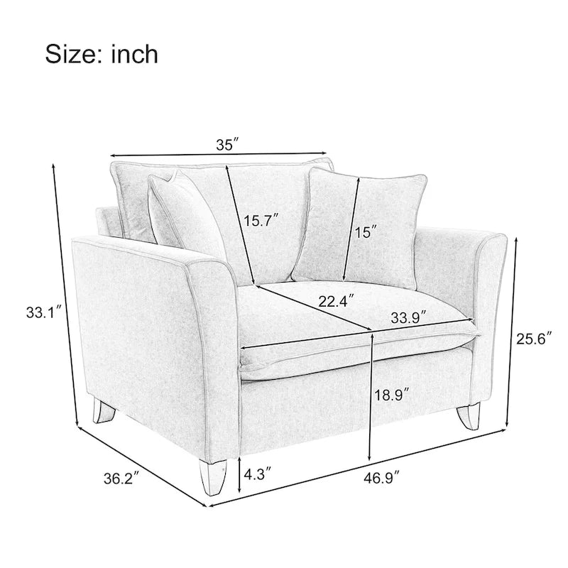 Fauteuil surdimensionné en tissu chenille