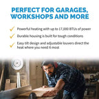 Chauffage électrique de garage à montage fixe Newair - Montage au plafond
