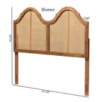 Tête de lit arquée en bois vintage de noisetier et rotin synthétique noyer - Baxton Studio