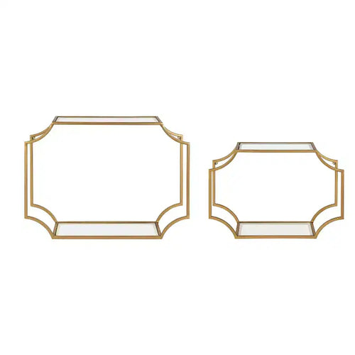 Lot de 2 étagères murales en métal Ciel Modern Glam – Kate & Laurel All Things Decor