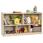 Costway Kids 5-Cube Storage Cabinet 2-Shelf Wood Bookcase Organizer Natural