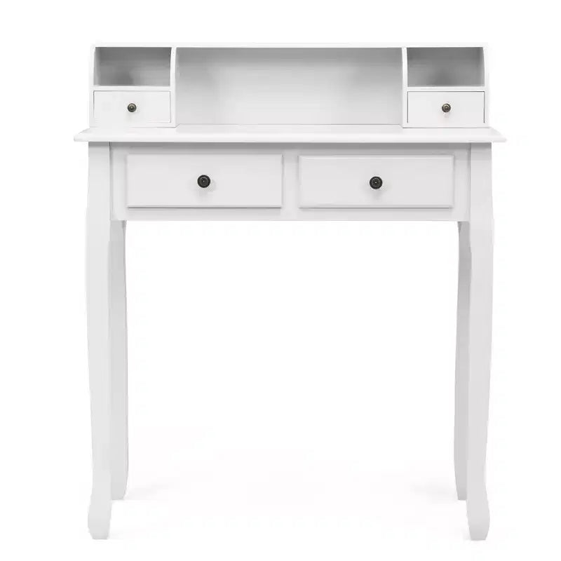 Bureau d'écriture Costway Mission Blanc Bureau d'ordinateur de bureau à domicile 4 tiroirs Blanc\Noir\Rose