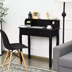 Bureau d'écriture Costway Mission Blanc Bureau d'ordinateur de bureau à domicile 4 tiroirs Blanc\Noir\Rose
