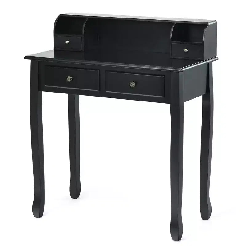 Costway Writing Desk Mission White Home Office Computer Desk 4 Drawer White\Black\Pink