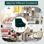 Costway Lot de 2 fauteuils d'appoint en velours avec pieds en bois d'hévéa Rose/Vert/Gris