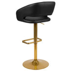 Merrick Lane Tabouret de bar moderne à dossier mi-hauteur arrondi avec siège pivotant réglable en hauteur
