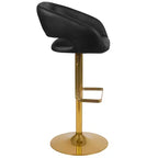 Merrick Lane Tabouret de bar moderne à dossier mi-hauteur arrondi avec siège pivotant réglable en hauteur