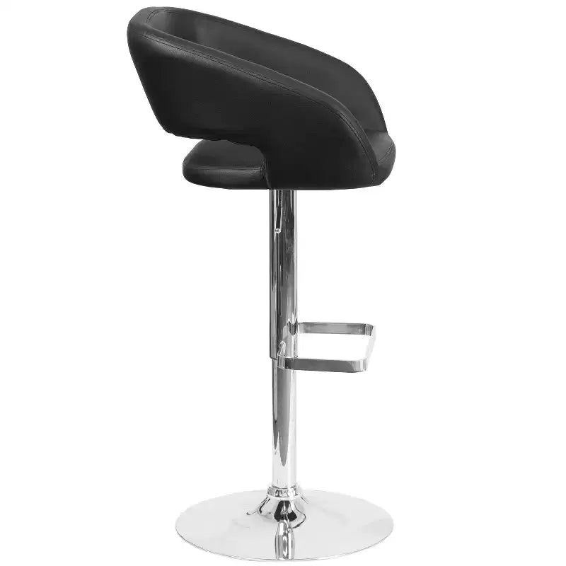 Merrick Lane Tabouret de bar moderne à dossier mi-hauteur arrondi avec siège pivotant réglable en hauteur