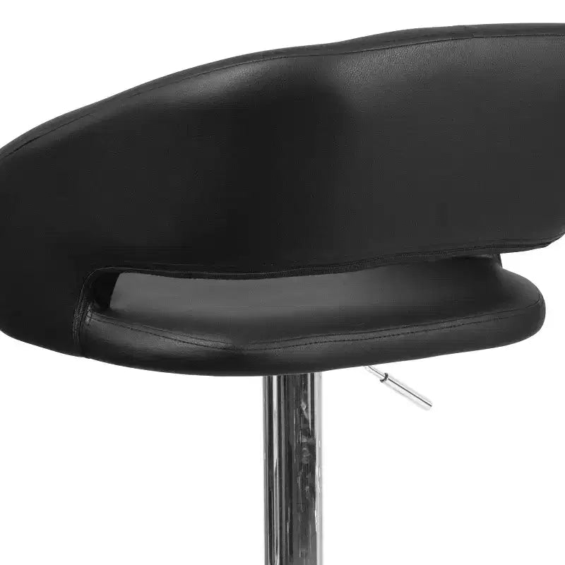 Merrick Lane Tabouret de bar moderne à dossier mi-hauteur arrondi avec siège pivotant réglable en hauteur