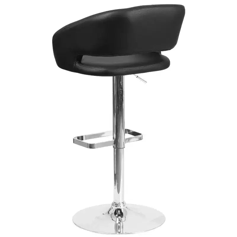 Merrick Lane Tabouret de bar moderne à dossier mi-hauteur arrondi avec siège pivotant réglable en hauteur