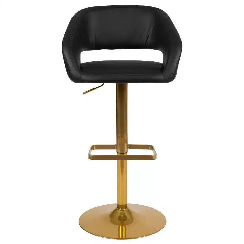 Merrick Lane Tabouret de bar moderne à dossier mi-hauteur arrondi avec siège pivotant réglable en hauteur