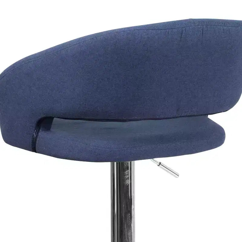 Merrick Lane Tabouret de bar moderne à dossier mi-hauteur arrondi avec siège pivotant réglable en hauteur