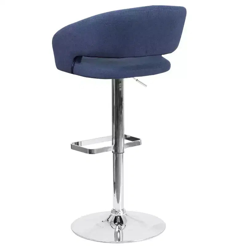 Merrick Lane Tabouret de bar moderne à dossier mi-hauteur arrondi avec siège pivotant réglable en hauteur