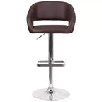 Merrick Lane Tabouret de bar moderne à dossier mi-hauteur arrondi avec siège pivotant réglable en hauteur