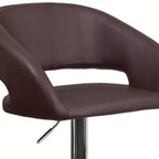 Merrick Lane Tabouret de bar moderne à dossier mi-hauteur arrondi avec siège pivotant réglable en hauteur