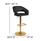 Merrick Lane Tabouret de bar moderne à dossier mi-hauteur arrondi avec siège pivotant réglable en hauteur