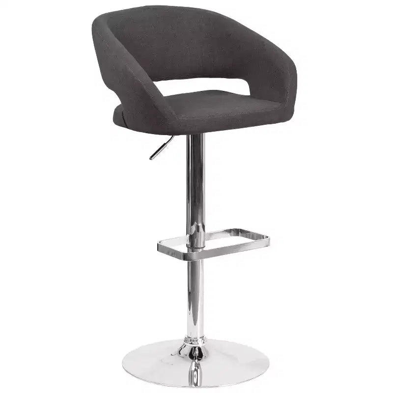 Merrick Lane Tabouret de bar moderne à dossier mi-hauteur arrondi avec siège pivotant réglable en hauteur