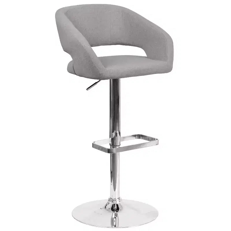 Merrick Lane Tabouret de bar moderne à dossier mi-hauteur arrondi avec siège pivotant réglable en hauteur