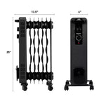Radiateur à bain d'huile Costway 1500W, chauffage d'appoint portable avec thermostat réglable, blanc/noir