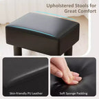 Costway Ottoman en cuir synthétique, repose-pieds rectangulaire, petit tabouret avec siège rembourré blanc/noir/rouge
