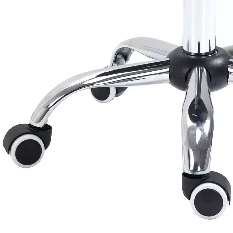 Tabouret de salon roulant HOMCOM Crescent avec hauteur réglable, dossier ajouré respirant, siège en mousse et 5 roulettes, noir