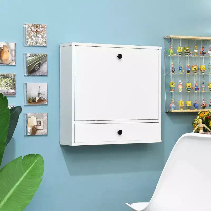 Bureau flottant mural pliable Costway, gain de place, poste de travail pour ordinateur portable