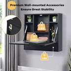 Bureau flottant mural pliable Costway, gain de place, poste de travail pour ordinateur portable