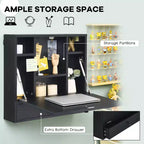 Bureau flottant mural pliable Costway, gain de place, poste de travail pour ordinateur portable