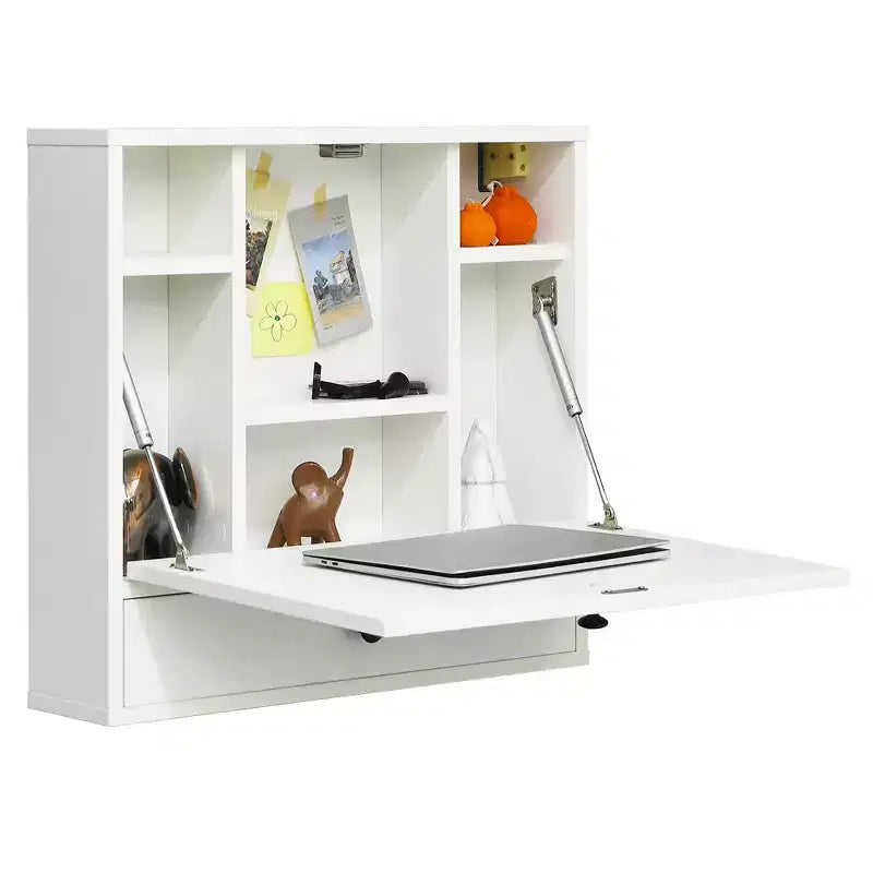 Bureau flottant mural pliable Costway, gain de place, poste de travail pour ordinateur portable