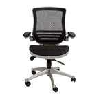 Chaise de bureau pivotante de direction Flash Furniture à dossier mi-hauteur en maille transparente avec accoudoirs relevables